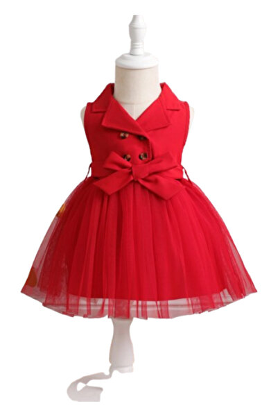 OEM Rochie pentru fetita, culoare rosu, marime 12-18 M