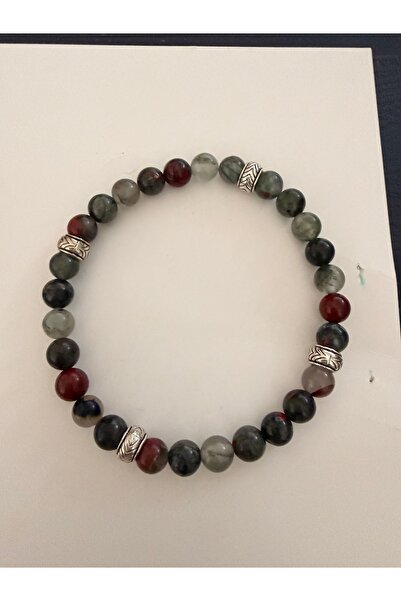 gemsartdeco Blood Stone Health Stone Natural Stone Bracelet 17 cm