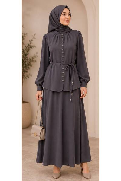 PAYİNİ Payi̇ni̇-577-119 Women's Collar Ruffle Detail Tight Suit