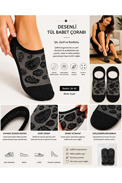 VitaMood Yaşam 3 Pairs Women's Silvery Transparent Tulle Ballerina Socks Thin...