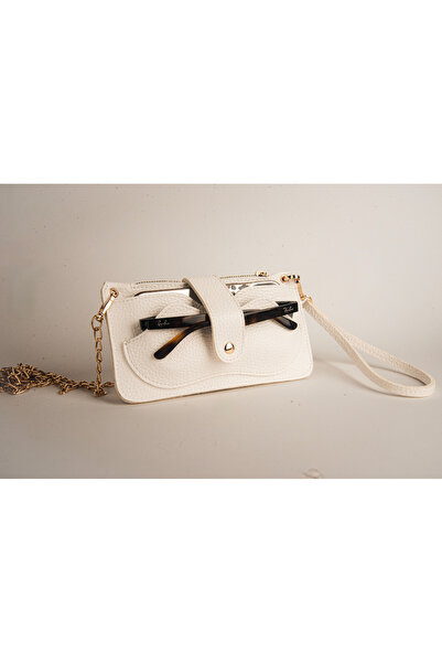ELİS Multi Compartment Phone Wallet Women's Shoulder Bag with Chain Strap - Glasses and Card Compartment