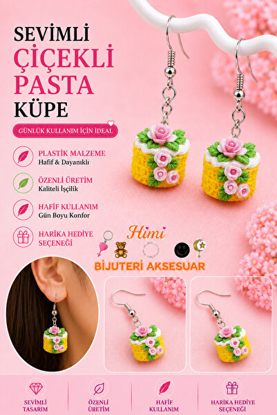 himi bijuteri aksesuar Flower Cake Joyful Cute Figured Dangle Earrings Lightw...