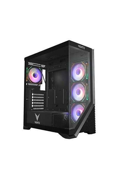 Universal VENTO VG4202FLA، 850 واط، 80 بلس أسود، زجاج مقسى، RGB، شبكي، ATX، ن...