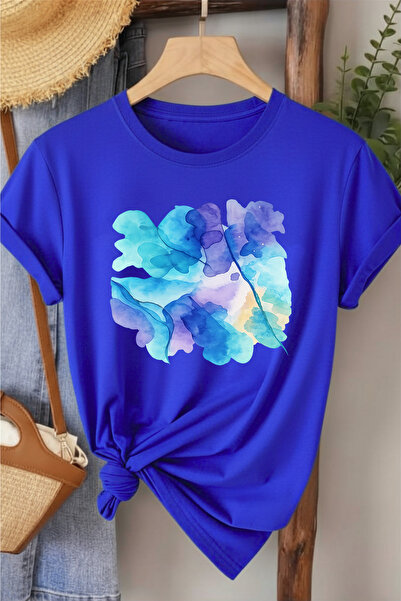 l'eivor Pastel Flower Design Printed Women's Cotton T-Shirt