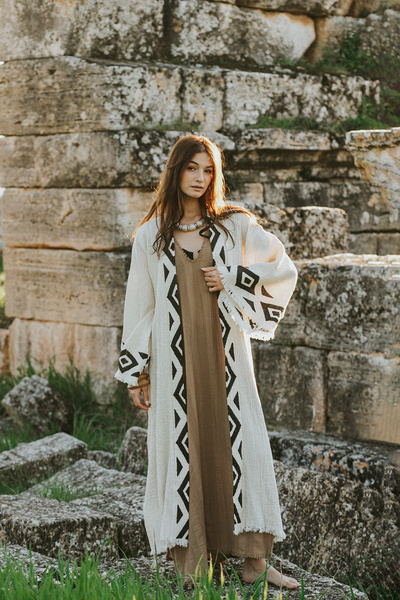 Mojo Summer Nefertiti Crinkle Linen Kimono