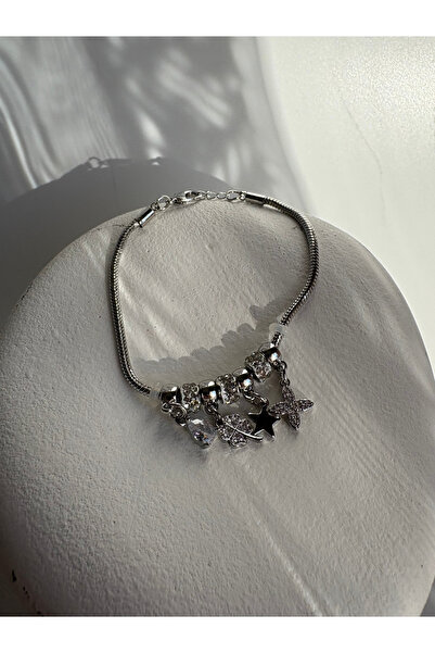 BHR AKSESUAR Silver Color Charm Bracelet