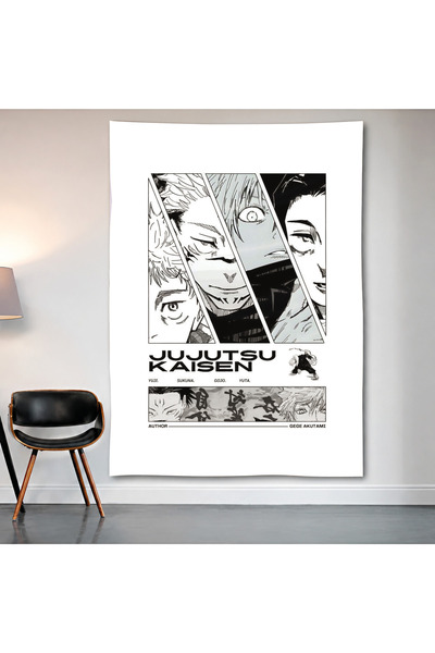 Geek Cultcha Jujutsu Kaisen Manga Panel Wall Covering Wall Tapestry First Qua...