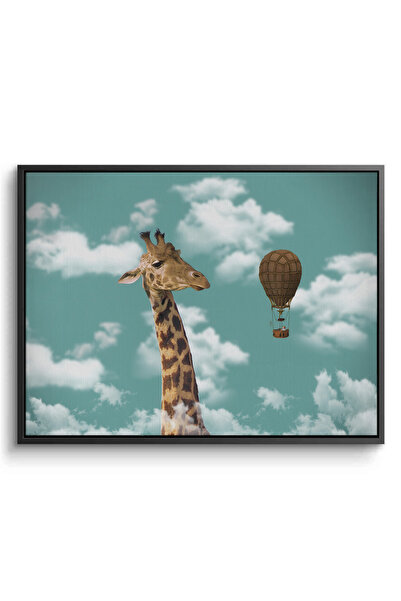 Jasmine Art Surreal Giraffe Kids Wall Art | Portrait Framed Canvas Print | Lu...