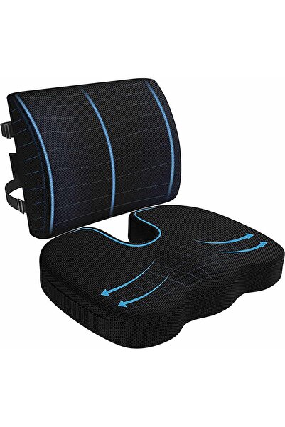 Arabest Chair Cushion,Seat Cushion,Lumbar Support Pillow,Back Support,Memory ...