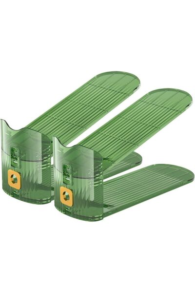 Arabest 2-Pack Shoe Organizer,Stackable Space Saver,3 Levels Adjustable Heigh...