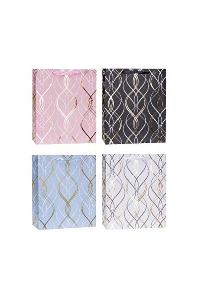 OEM Punga cadou decorativa / sacosa de cadou Rozette TG 18x23x10 cm, mix de m...