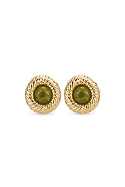 Charmist Steel Helia Olive Earrings Green