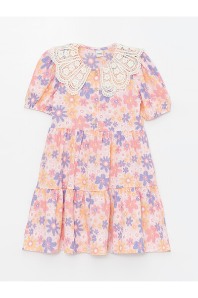 LC Waikiki Rochie de fete florală cu guler Peter Pan