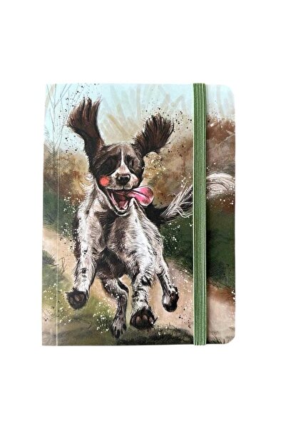 Alex Clark Caiet/carnet Pies Spaniel, A6, cu pagini linate, cu elastic, Multi...