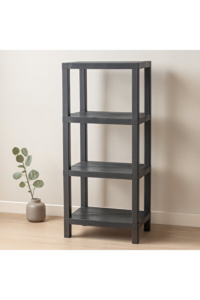 magicool 4-Shelf Modular Plastic Shelving Unit - Gray