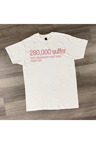Grafftee Clothing تي شيرت مطبوع عليه موضوع التوعية بالصحة النفسية للجنسين مقا...