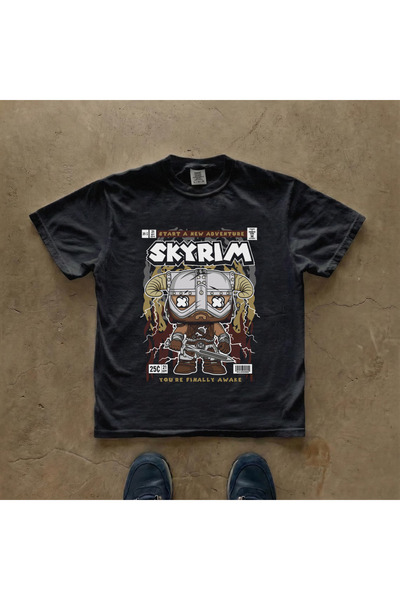 Grafftee Clothing Skyrim Printed Unisex Oversize T-Shirt