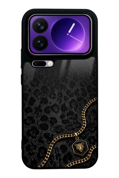 Spoyi حافظة هاتف Xiaomi 17 Pro Max بتصميم Black Panther Gold لامعة
