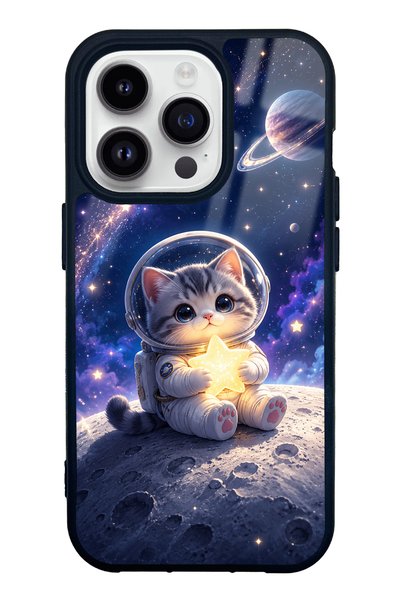 Spoyi iPhone 14 Pro Starlight Space Kitty Design Glossy Phone Case