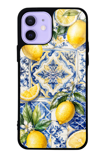 Spoyi iPhone 12 Mediterranean Lemon Royale Tasarımlı Glossy Telefon Kılıfı