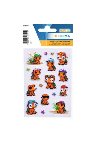 Herma Set 3 blistere stickere scolare broaste testoase multicolor