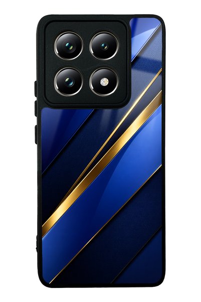 Spoyi Xiaomi Mi 14t Pro Sapphire Gold Edge Design Glossy Phone Case
