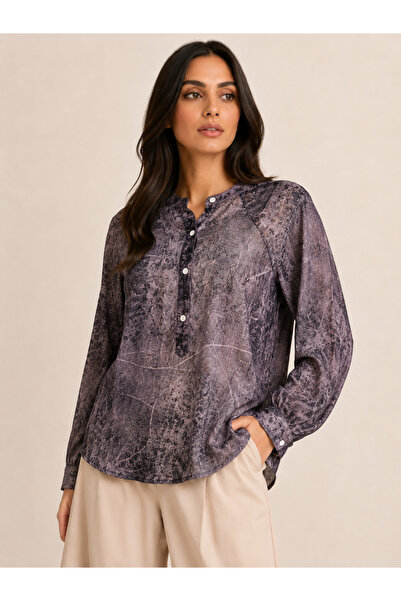 berlanty Classic Chiffon Blouse with High-End Abstract Patterns