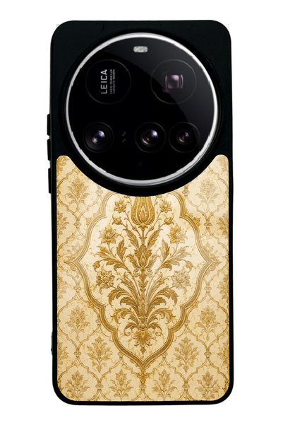 Spoyi Xiaomi 15Ultra Ivory Ottoman Gold Design Glossy Phone Case