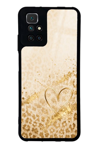 Spoyi حافظة هاتف Xiaomi Redmi 10 ذات تصميم Golden Heart Glow اللامعة