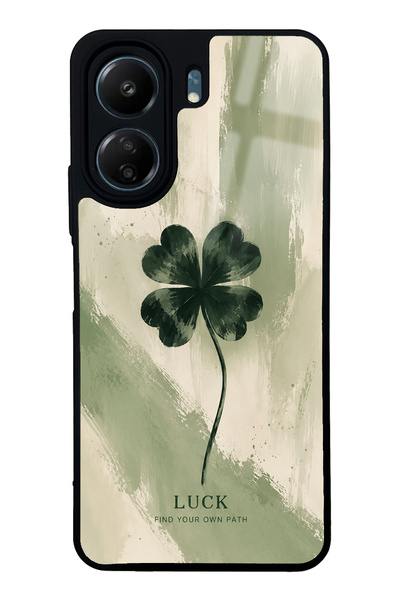 Spoyi Xiaomi Redmi 13C Glossy Phone Case with Lucky Sage Clover Design