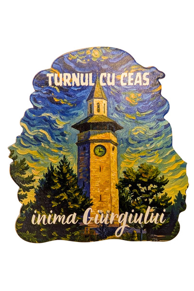 Danube souvenirs Magnet de frigider din metal 7 cm – Turnul cu Ceas Giurgiu –...