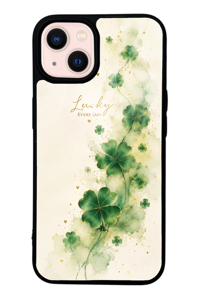 Spoyi iPhone 13 Lucky Clover Whisper Tasarımlı Glossy Telefon Kılıfı