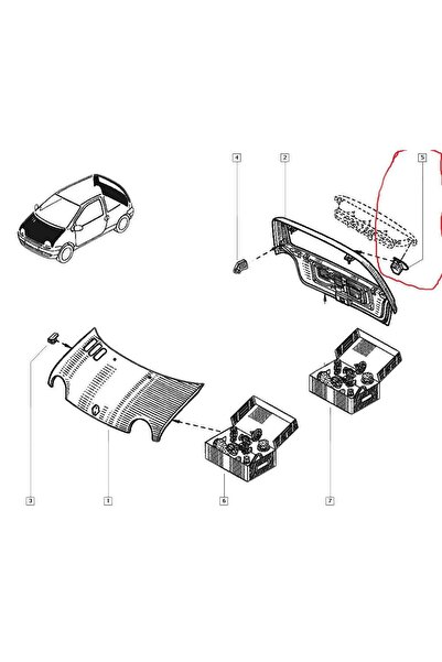 RapidAuto Clips mentinere Renault Twingo , original 8200237892 pentru hayon s...
