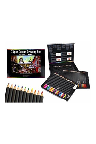 LeanToys Creioane colorate set 72 culori multicolor 74 piese