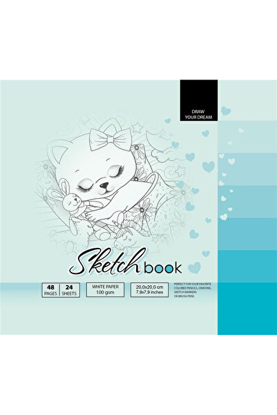 Fresh Caiet de schite 200x200 mm 48 pagini 100 g/m² – bloc artistic