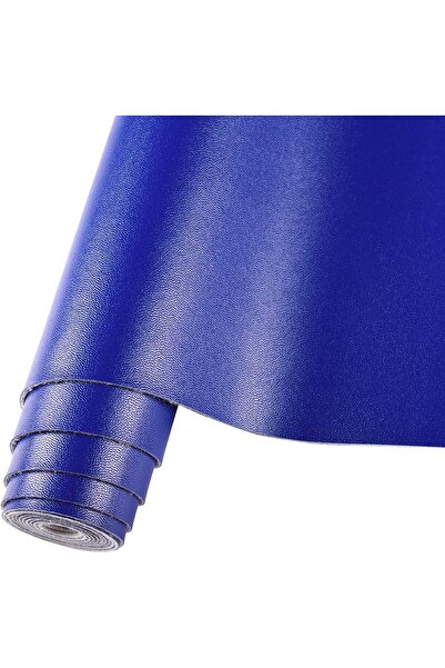 Bahgeti HGUAN Smooth Solid Color Blue Faux Leather 12"X53"(30cmX135cm), Faux ...