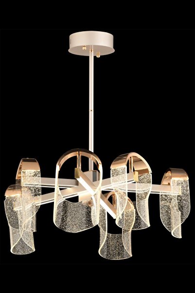 Avonni AV-7015-8029-60 Gold Kaplama Klasik Avize LED Metal Pleksi H: 100 cm, ...