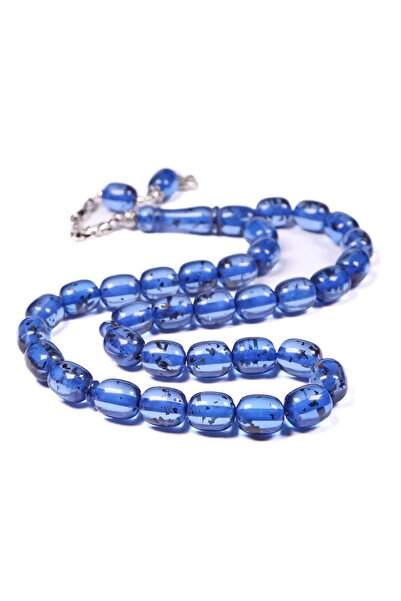 TESBİHKENTİ Large Size Tea Fossil Airplane Glass Prayer Beads 13X11 mm