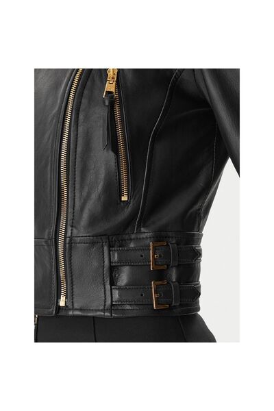 Elisabetta Franchi Geacă de piele de damă GD57Z61E2 Negru