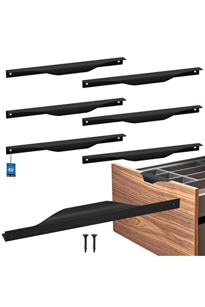 KOTARBAU Mâner de mobilier modern tip  "Edge " din aluminiu negru mat 256 / 2...