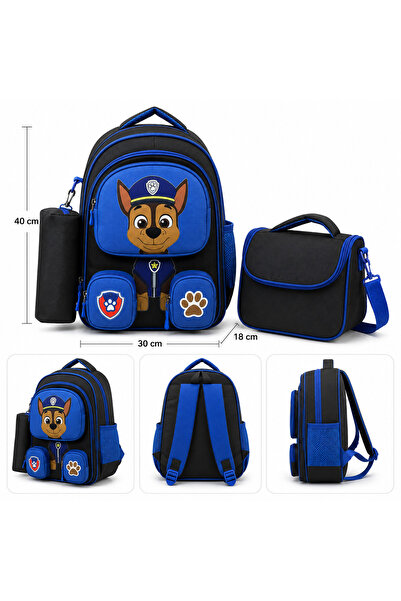 MİECZ BAGS Sevimli Karakter Köpek Figürlü İlkokul&Ortaokul Erkek Çocuk Su Geç...