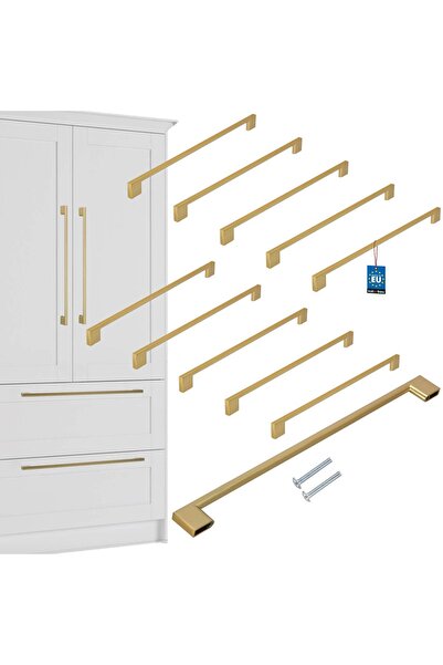 KOTARBAU Mâner mobilier bucătărie Clasic Modern Alungit Auriu Mat 358 MM Dist...