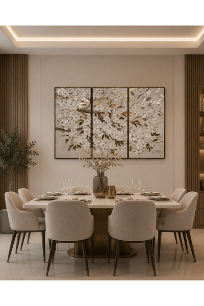 lawhat The Painting Unfolds Elegance, Showcasing the Beauty of White Flowers ...