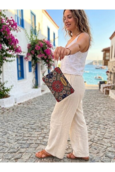 Gamy Crafts Τσάντα από υφαντό καμβά - Υφασμάτινη τσάντα Bohemian - Τσάντα μακ...
