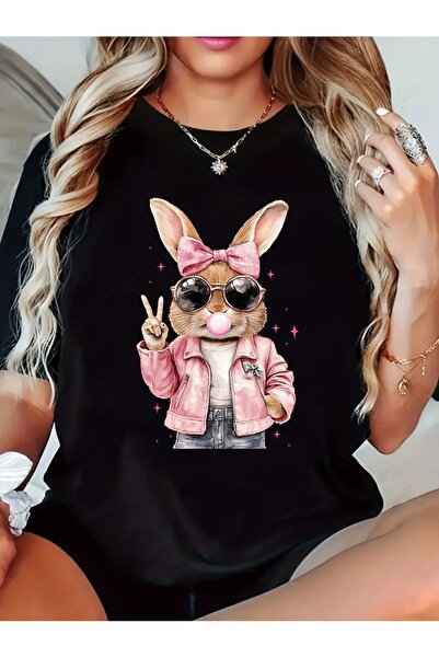 212Wear تي شيرت أنيق بنمط عيد الفصح، ناعم ومريح، بأكمام قصيرة وياقة دائرية، م...