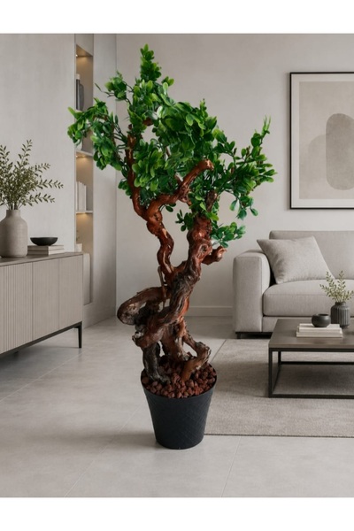 YEŞİLADA Yapay Bonsai Ağaci 70 cm Doğal Üzüm Asmasi Gövdeli