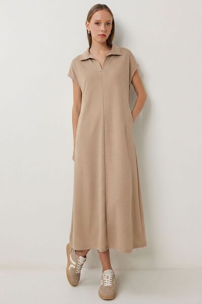 Hiccup Rochie midi cu guler polo și buzunar, model ISTANBUL