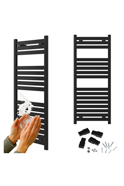 Granitan Radiator Baie ENZO, 1200x500 mm, 480 W, Negru