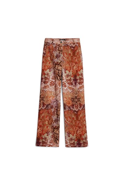Desigual Pantaloni de damă din material textil 25WWPW02 Portocaliu