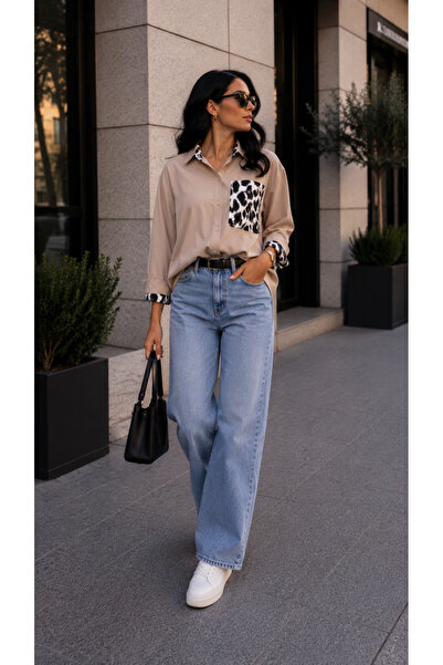 get crazy collection Cămașă de damă cu mânecă lungă și detalii leopard